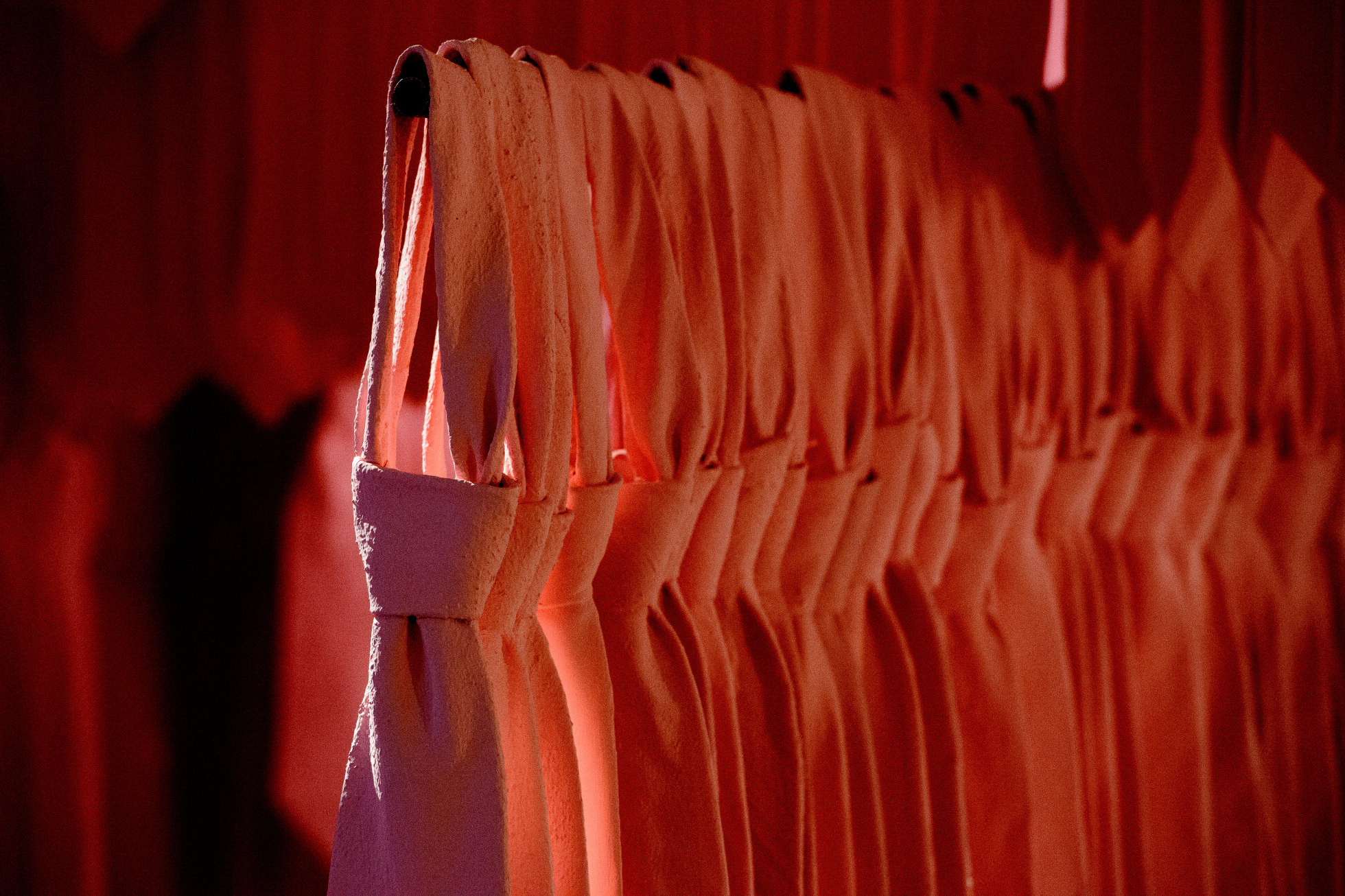 2000 Ties. Installation to the unreported perpetrators of sexual violence pink ties