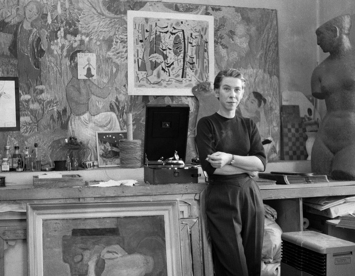 Fotografie von Tove Jansson in ihrem Studio