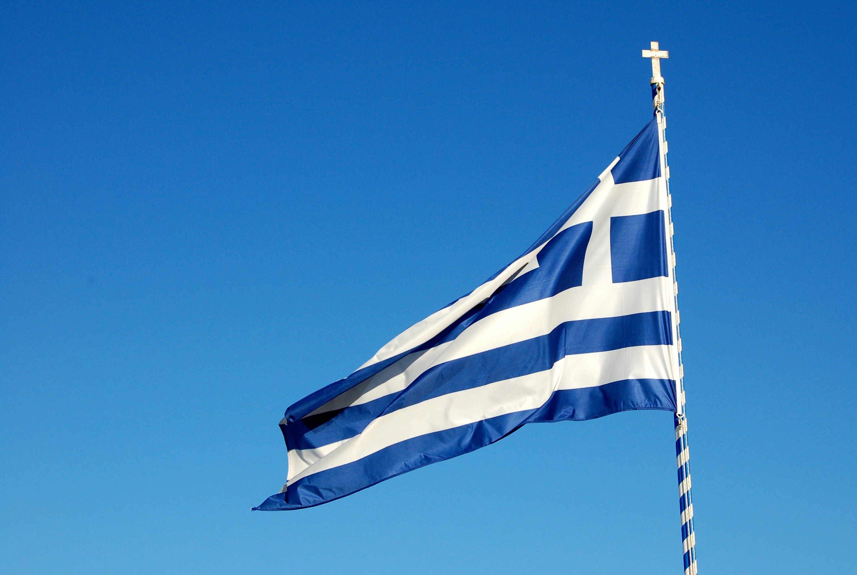 Greek flag with cross