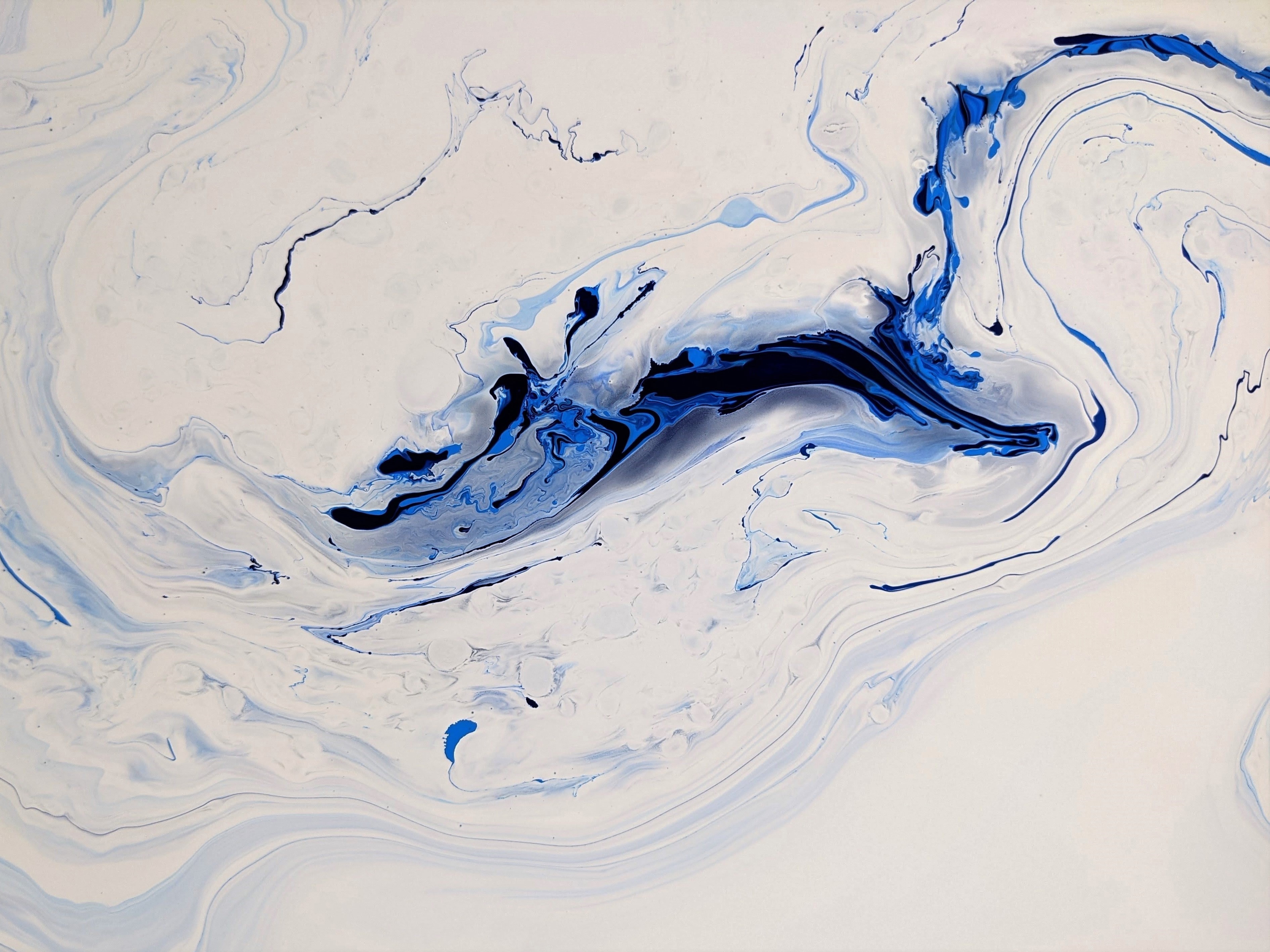 Acrylic paint pur in white and blue Acrylic paint pur in white and blue