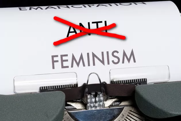Anti (druchgestrichen) Feminismus