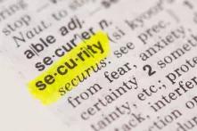 dictionary page and the word "security" is marked