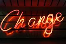 "change" neon sign