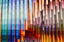 musticolored strips hanging from the sealing