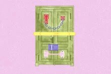 Tür Illustration mit verschiedenen Schlössern