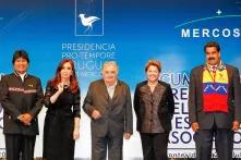 Presidents from the Mercosur Member States f.l.t.r.  Evo Morales (Bolivia), Cristina Fernández de Kirchner (Argentina), José Mujica (Uruguay), Dilma Rousseff (Brazil), Nicolás Maduro (Venezuela)