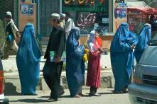 Veiled women in the streets of Kabul