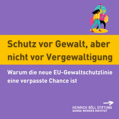 Lila Hintergrund, gelber Balken mittig mit der Aufschrift: 