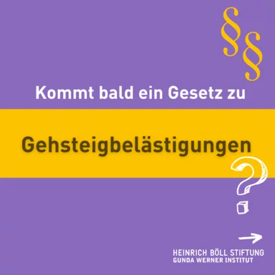 Lila Hintergrund, gelber Balken mittig mit der Aufschrift: 