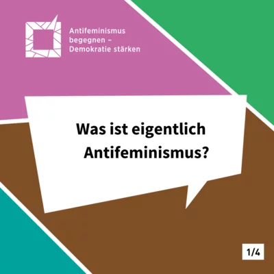 Bunte Graphik im Hintegrund, im Vordergrund eine eckige Sprechblase mit der Aufschrift: 