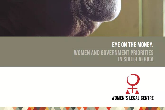 Part of the cover of the publication "Eye on the Money: Women and Government Priorities in South Africa"