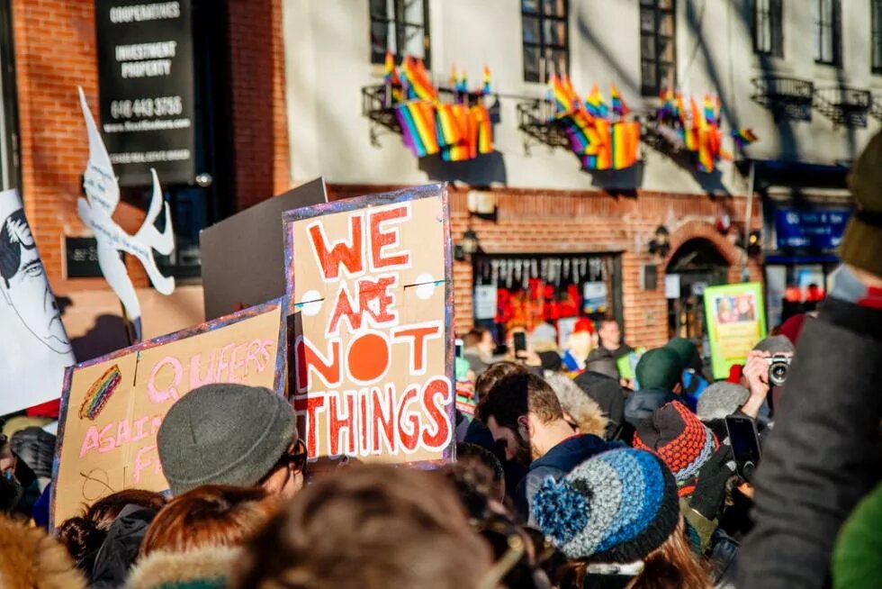 LGBT Solidarity Rally in front of the Stonewall Inn in solidarity with every immigrant, asylum seeker, refugee and every person impacted by Donald Trump's illegal, immoral, unconstitutional and un-American executive orders LGBT Solidarity Rally in front of the Stonewall Inn in solidarity with every immigrant, asylum seeker, refugee and every person impacted by Donald Trump's illegal, immoral, unconstitutional and un-American executive orders