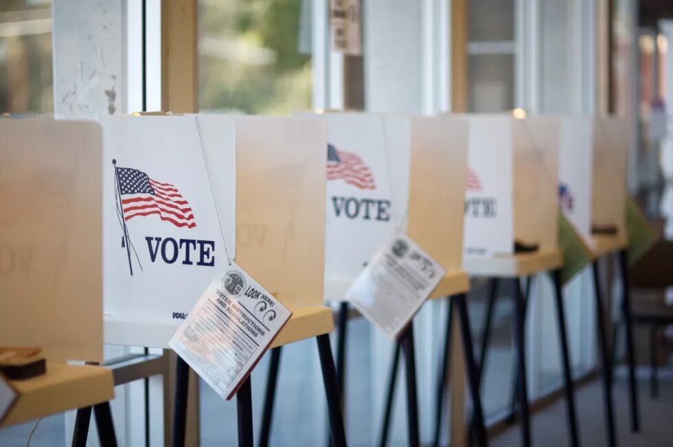 Voting booths in the U.S.