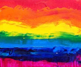 rainbow colors on canvas