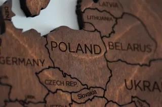 Karte von Europa mit Polen, Deutschland und Belarus im Fokus