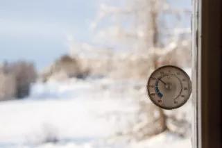 frostbite the smile off your face Thermometer mit Minusgraden