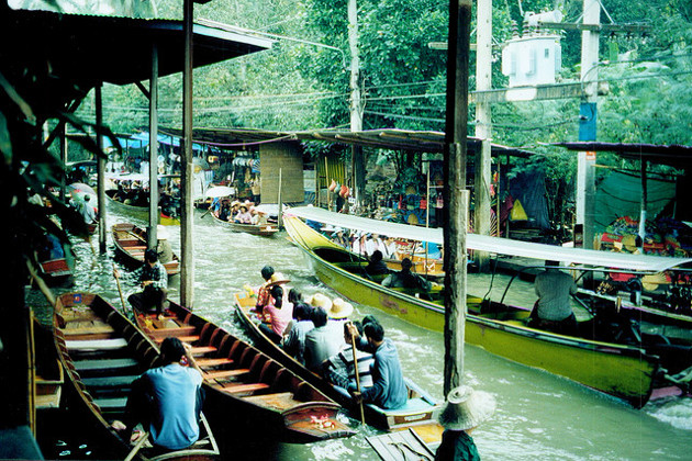 Schwimmender Markt in Thailand Schwimmender Markt in Thailand