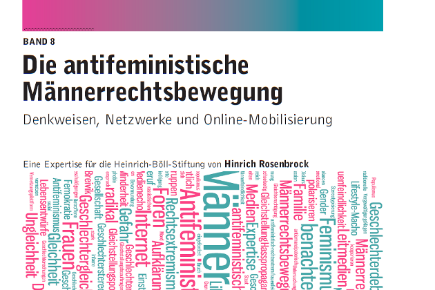 Cover of the study: "The anti-feminist men’s rights movement – lines of thought, networks and online rallying"